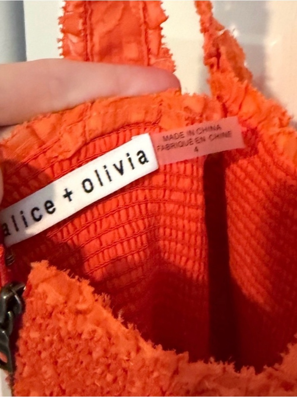 Alice + Olivia Orange Tiered Maxi Dress size 4 - Picture 4 of 4